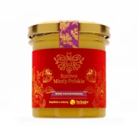 Jar of Yerbador Raw Multiflower Honey on a white background