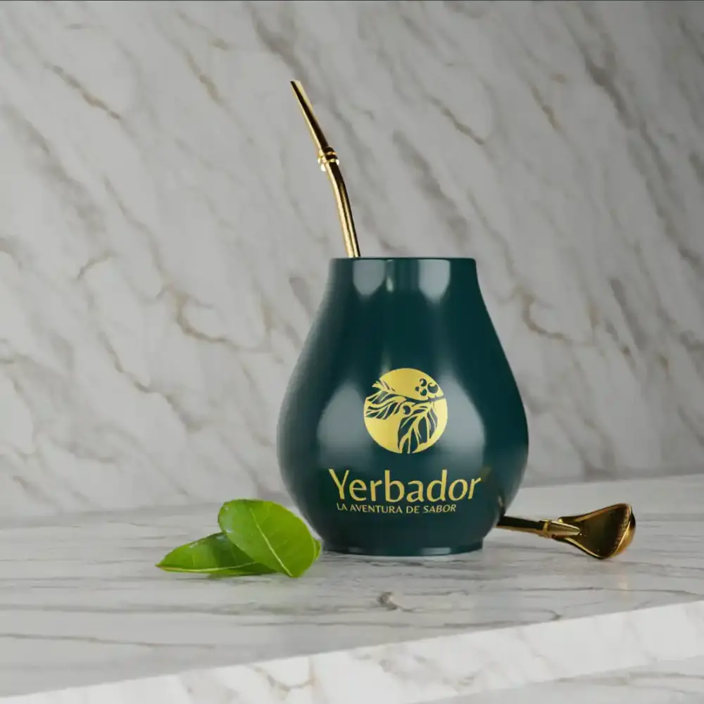 green matero Ceramic matero for brewing yerba mate from the Yerbador set