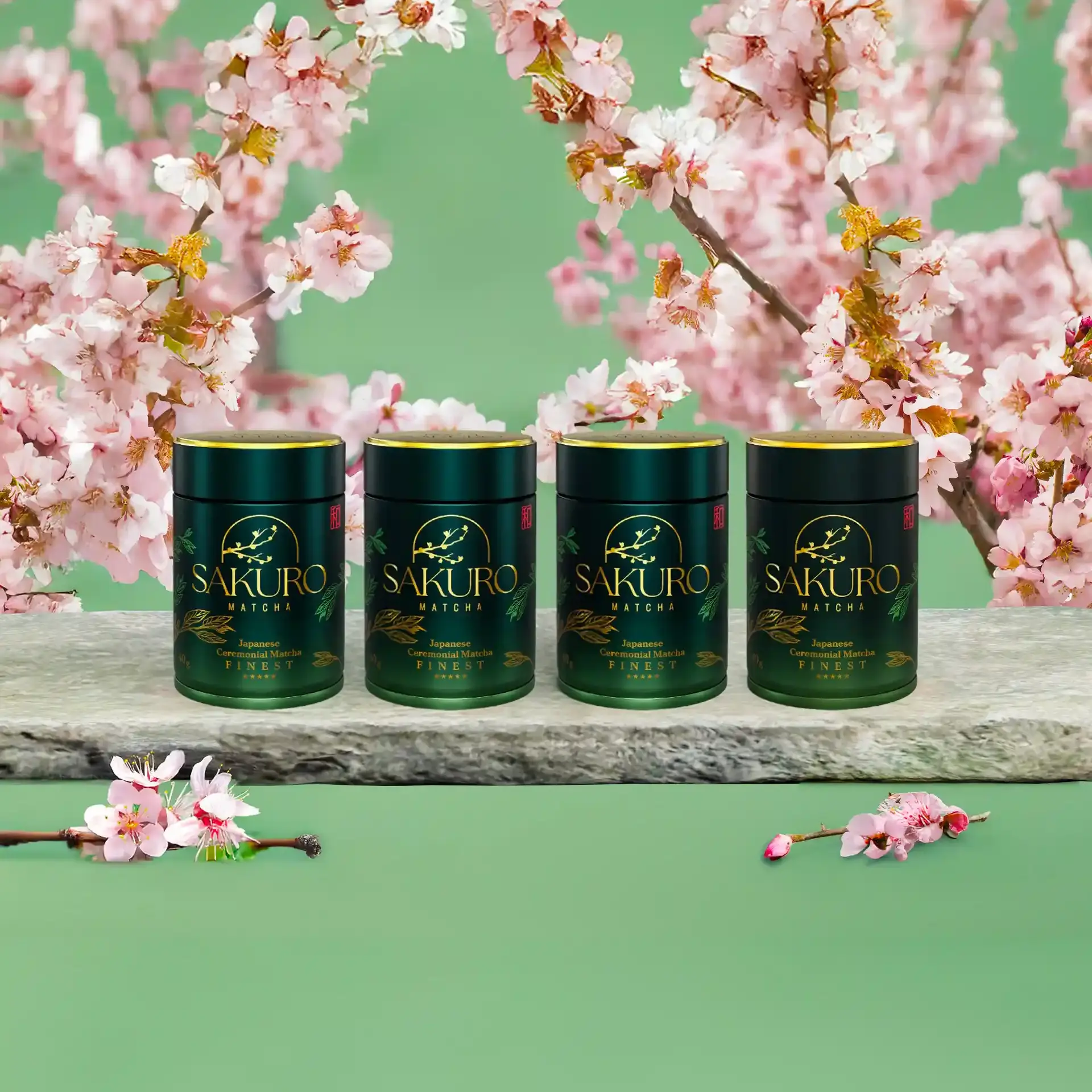 Set of 4 Sakuro Matcha Finest Tins 40g