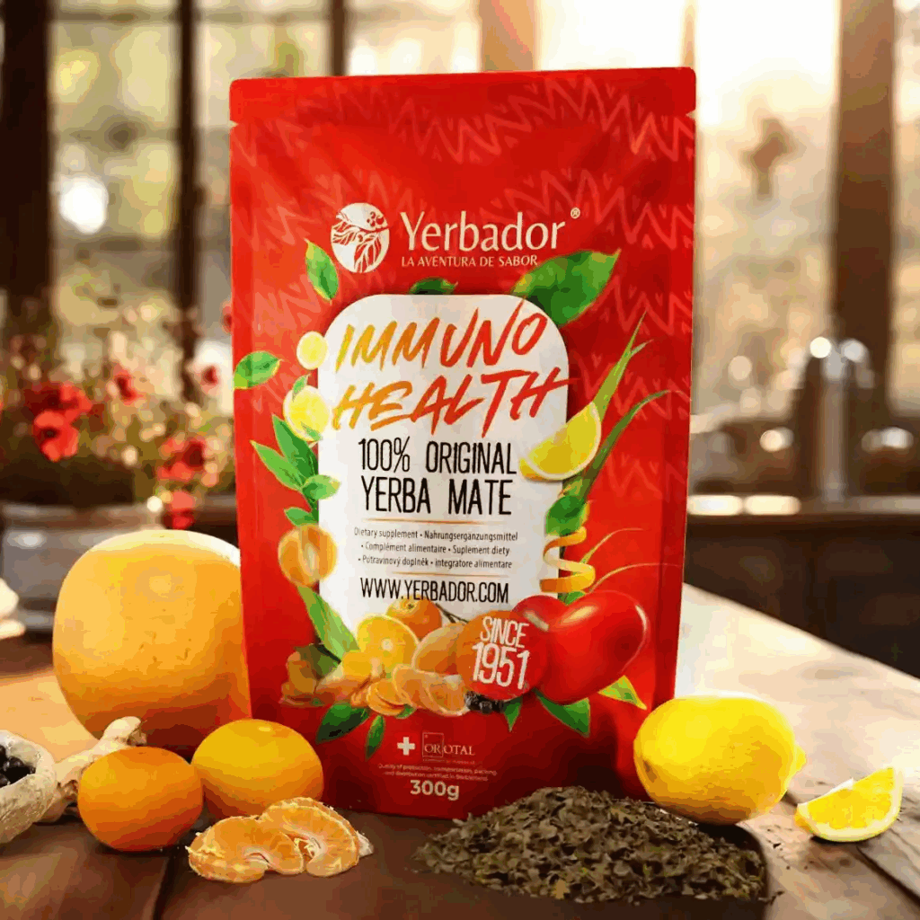 Yerbador Yerba Mate Immuno with chokeberry, ginger, turmeric, and quince