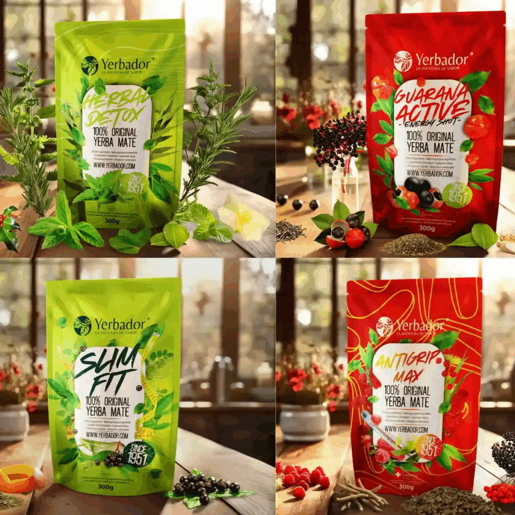 Yerbador's 4-variety pack of yerba mate for a healthy body