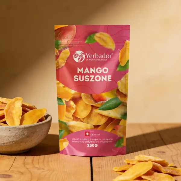 Yerbador dried mango in a 250 g package