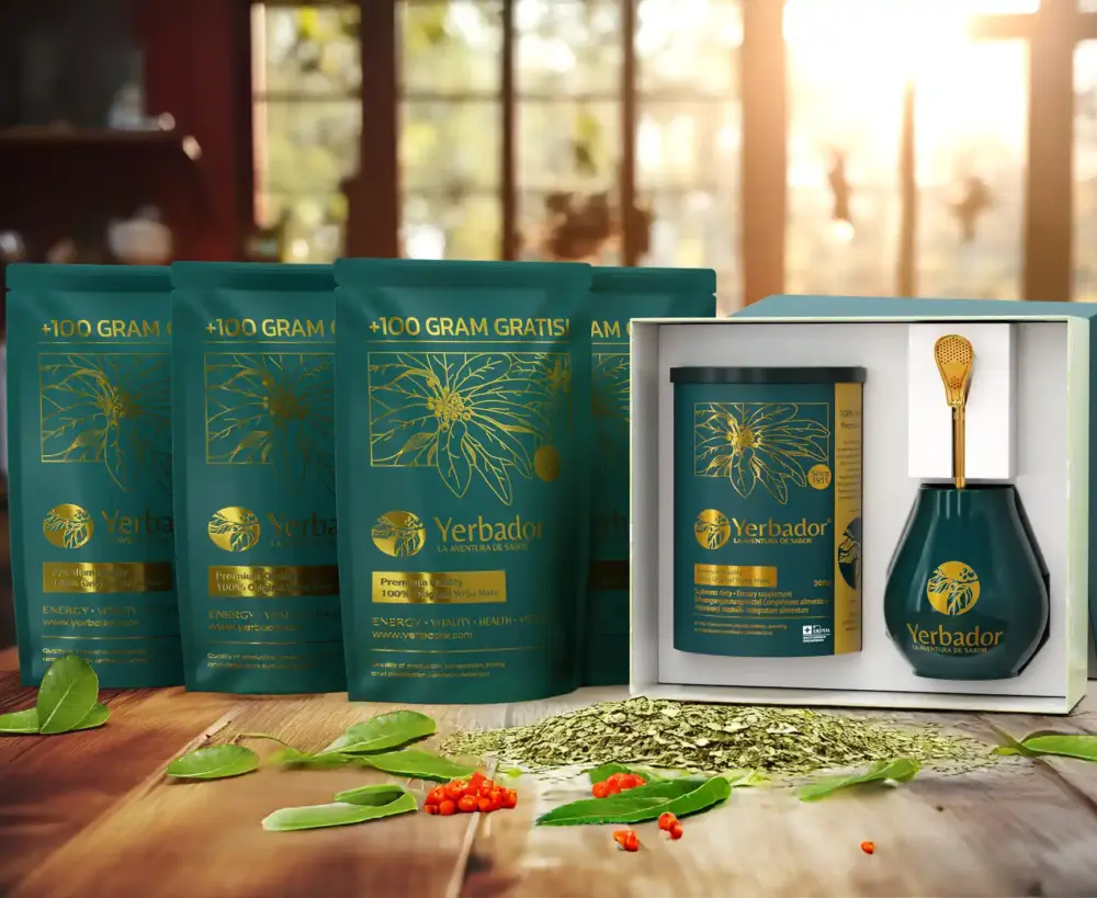 10 Four packs of Premium yerba mate and a free gift set, product photo