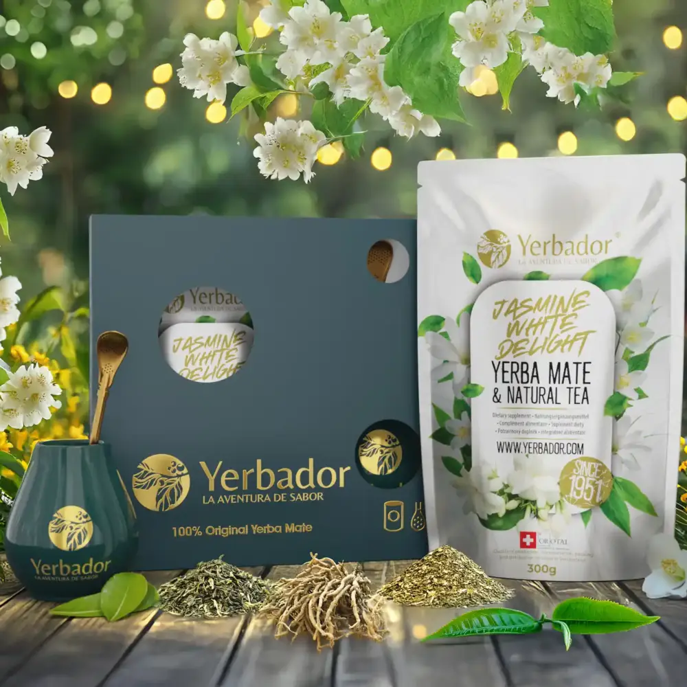 Yerba Mate gift set White Jasmine with beech scoop
