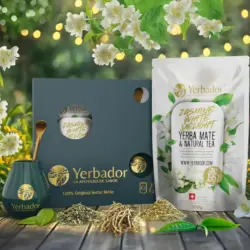 Yerba Mate White Jasmine gift set with matero and bombilla