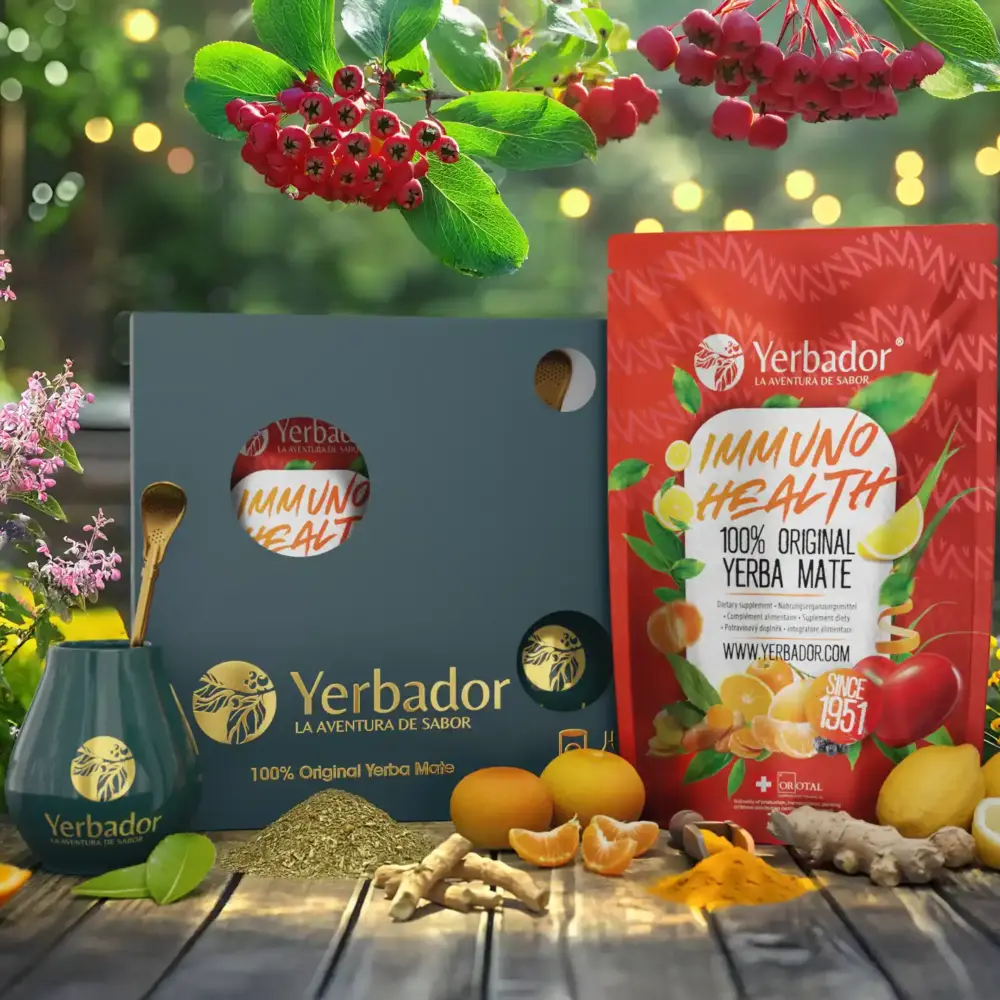 3_immuno Yerba Mate Immuno Health gift set with matero and bombilla