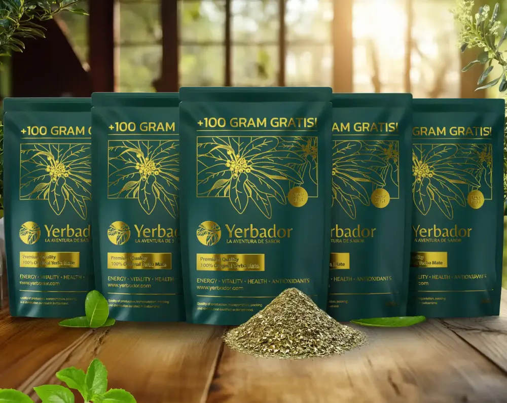 Three packs of Yerbador yerba mate and two free