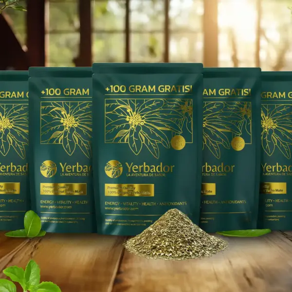 Three packs of Yerbador yerba mate and two free