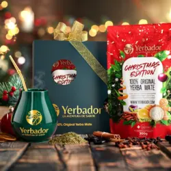 Christmas Edition yerba mate gift set with matero and bombilla