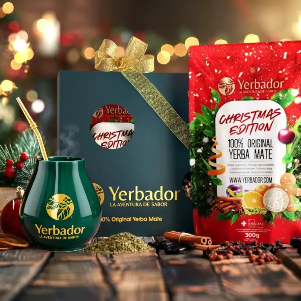 Christmas Edition yerba mate gift set with matero and bombilla