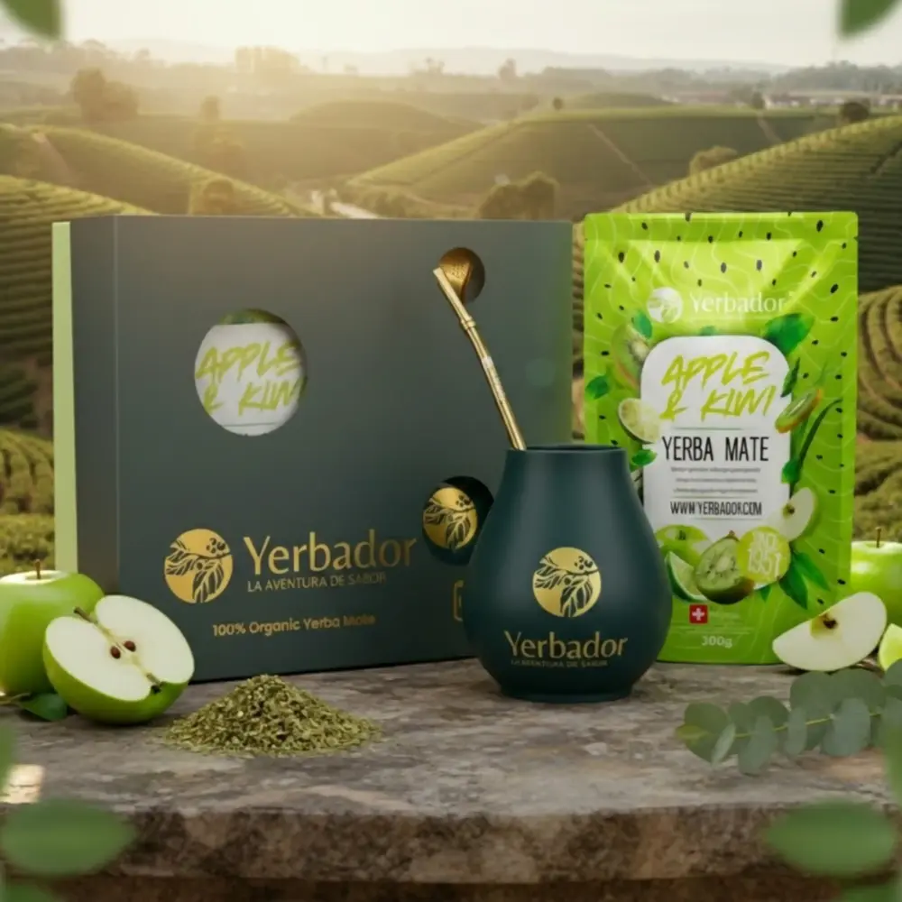 kiwi Yerba mate gift set Apple & Kiwi with matero and bombilla