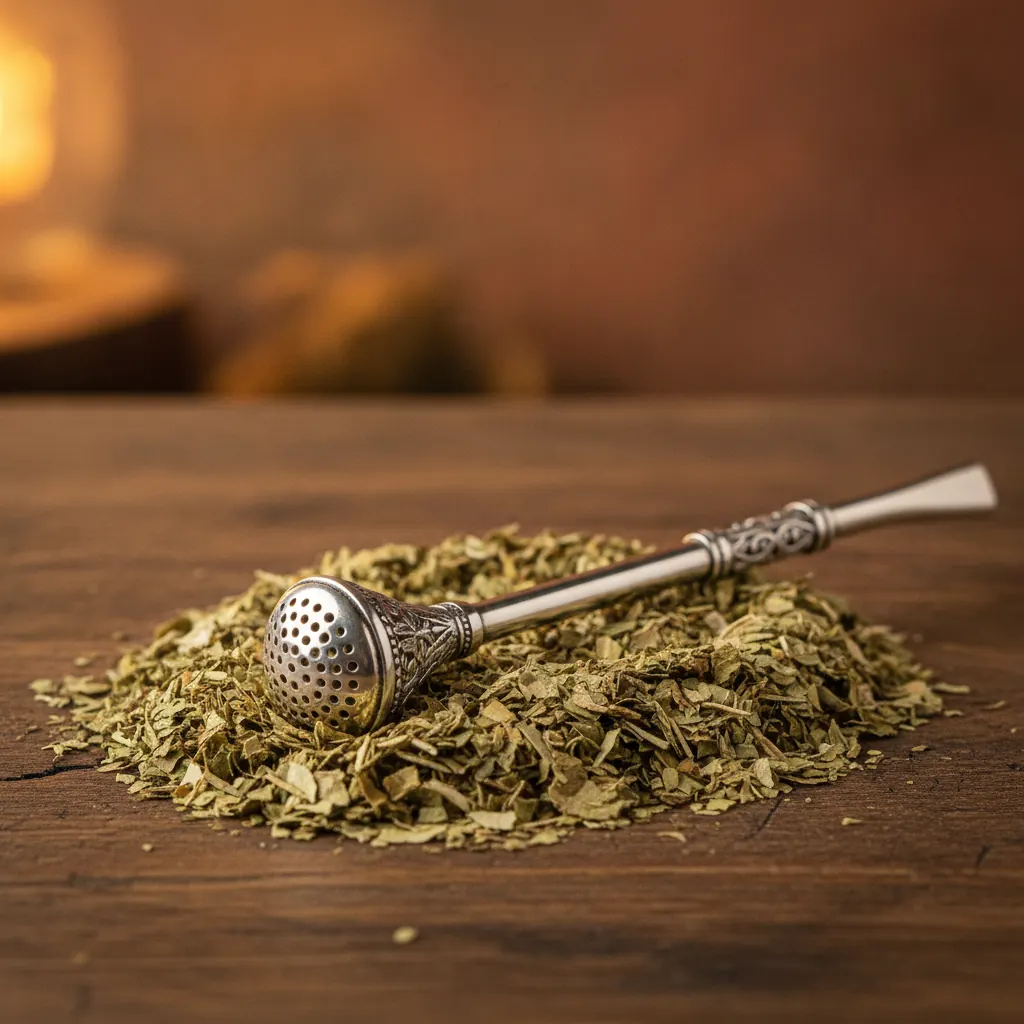 Bombilla for yerba mate leaves