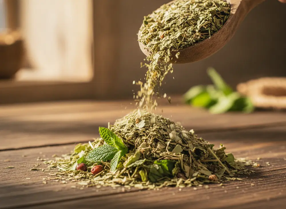 Dried yerba mate leaves supporting weight loss