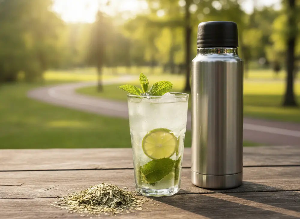 Tereré – cold Yerba Mate after training, with lime and mint