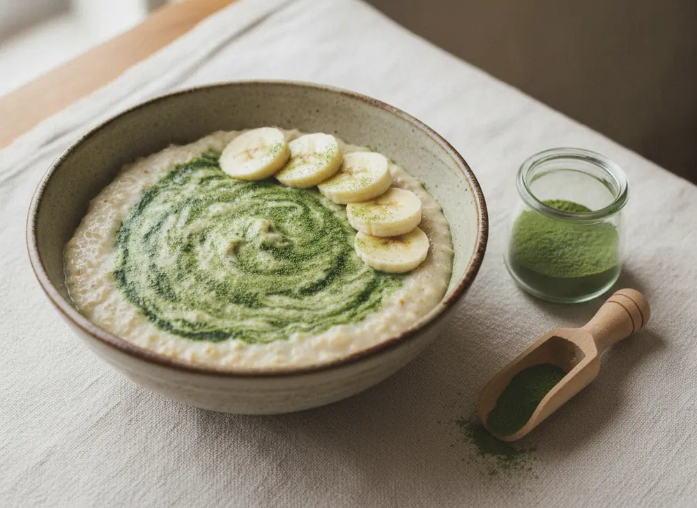 Porridge with chlorella powder – a simple way to get your daily dose of green