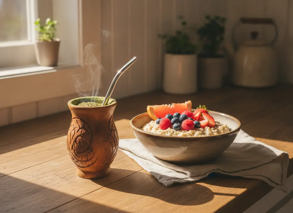 Morning yerba mate ritual to support a lighter belly