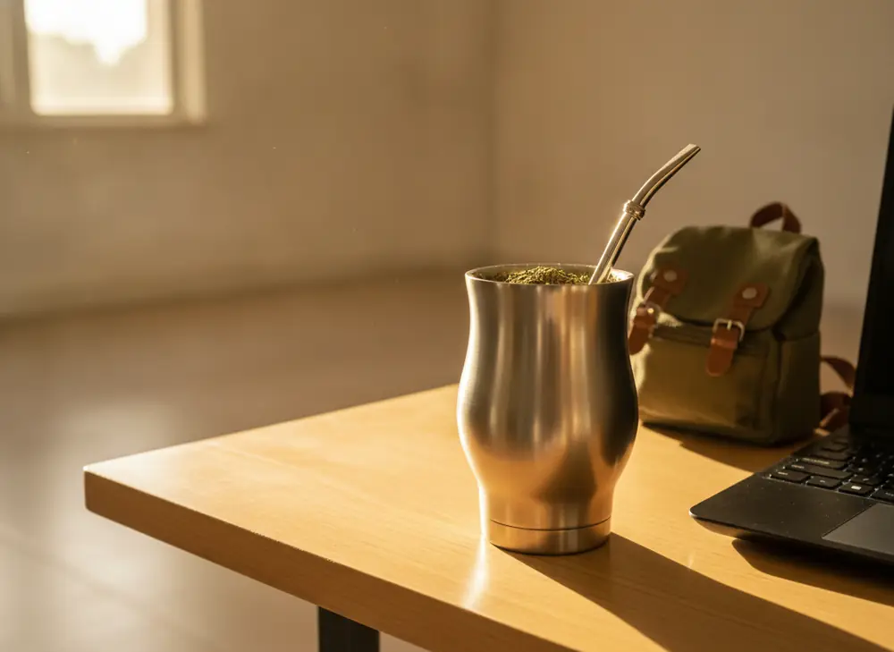 A Yerba Mate thermos on your way to work