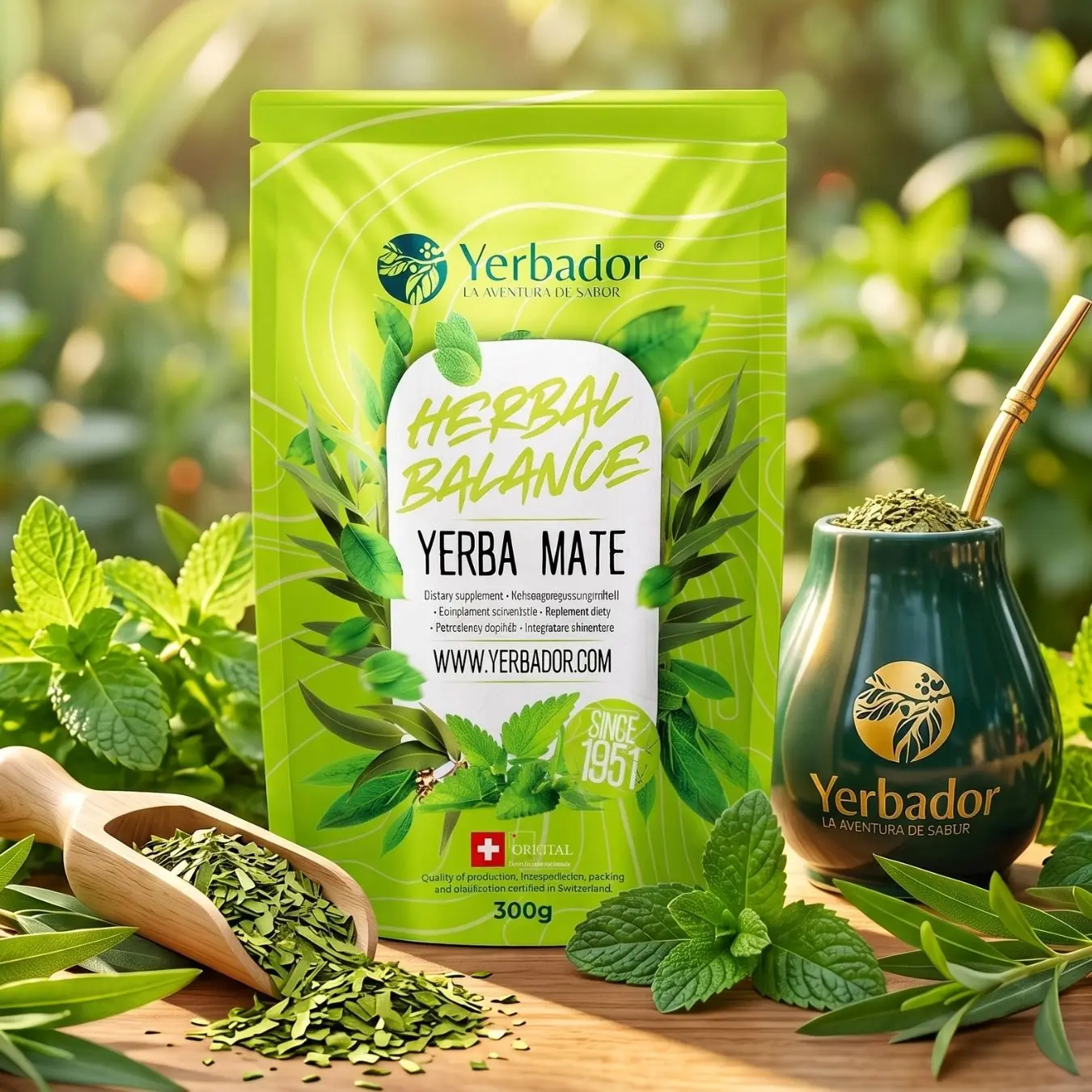 Yerba Mate Herbal Balance with beech scoop
