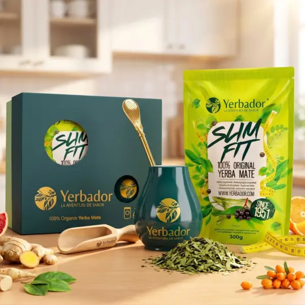 STARTER SET – BEECH SCOOP + BOMBILLA + MATERO + YERBA WEIGHT LOSS SUPPORT – SLIM FIT