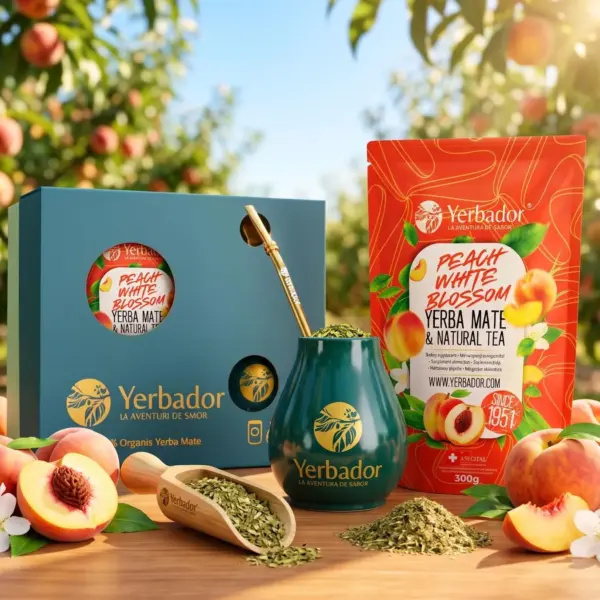 PEACH WHITE BLOSSOM STARTER SET – YERBA MATE + WHITE TEA + BEECH SCOOP