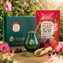 YERBA MATE STARTER SET – HIBISCUS AND BLACK CURRANT + BEECH SCOOP