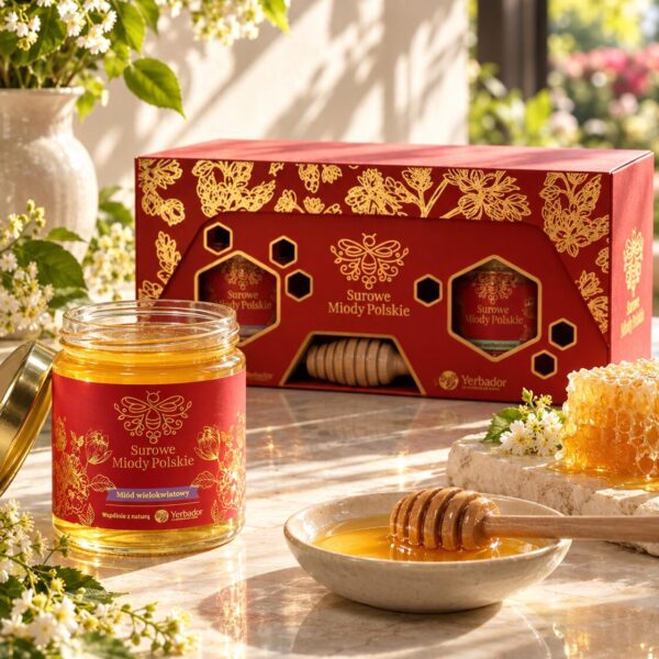 Raw Polish Honeys Yerbador — gift set in sunlight