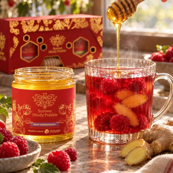 Infusion with raspberry, ginger and Yerbador honey