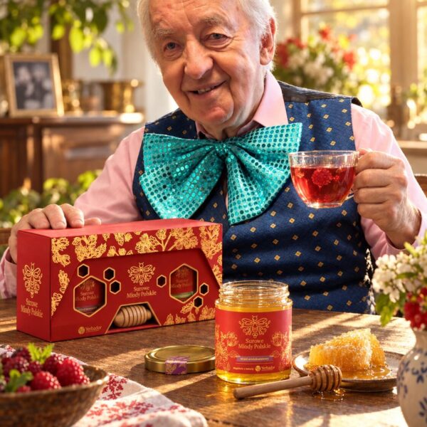 Andrzej Rosiewicz with the honey gift set