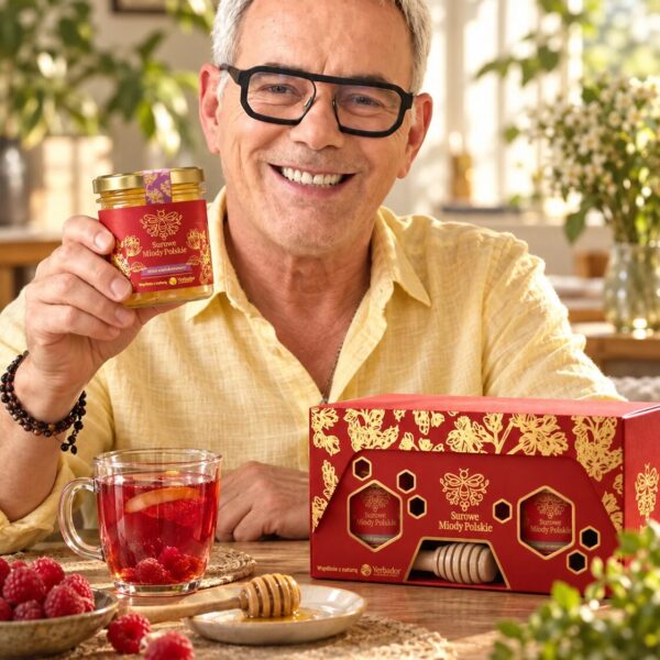 Robert Janowski with Yerbador honey in morning light