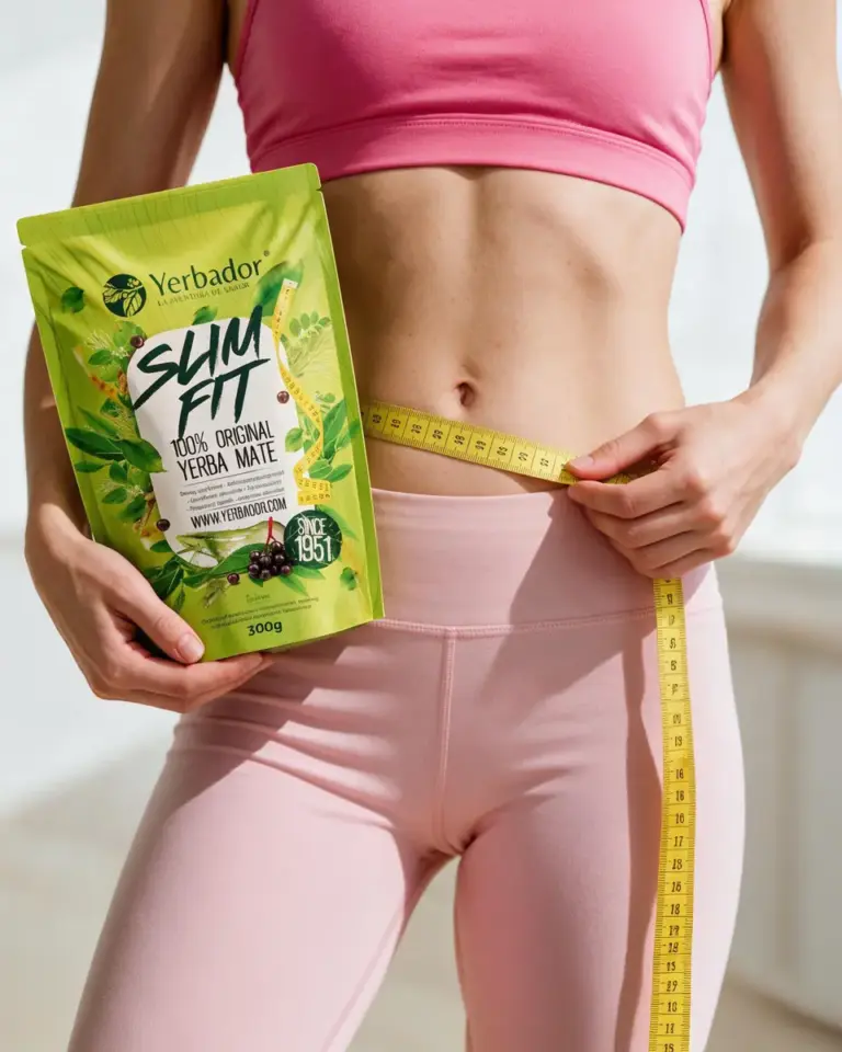 Woman with a Slim Fit pack and a tape measure at her waist