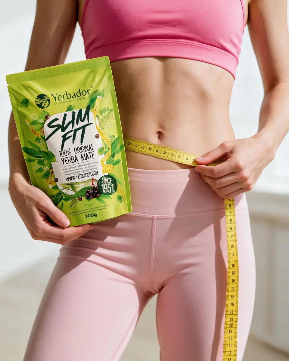 Woman with a Slim Fit pack and a tape measure at her waist