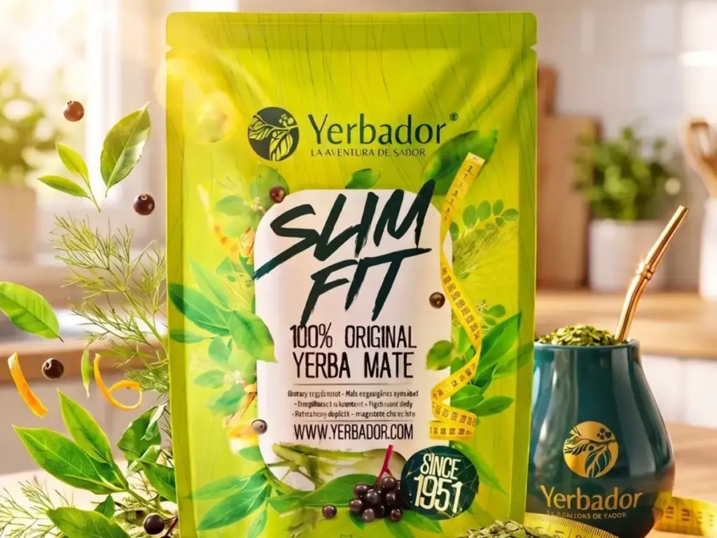 Bombilla premium: slim Fit yerba mate with a matero, herbs and a tailor's tape measure
